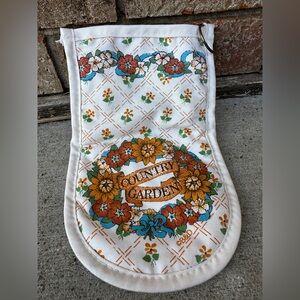 Vintage 1970s B&D Kitchen Oven Mitt Country Garden Farmhouse 10”
